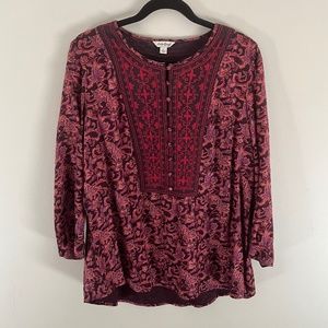 Lucky Brand Multi Colored Print Top